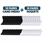Kit 36 Pares de Meias Masculinas – Estoque para Meses com Mais Economia