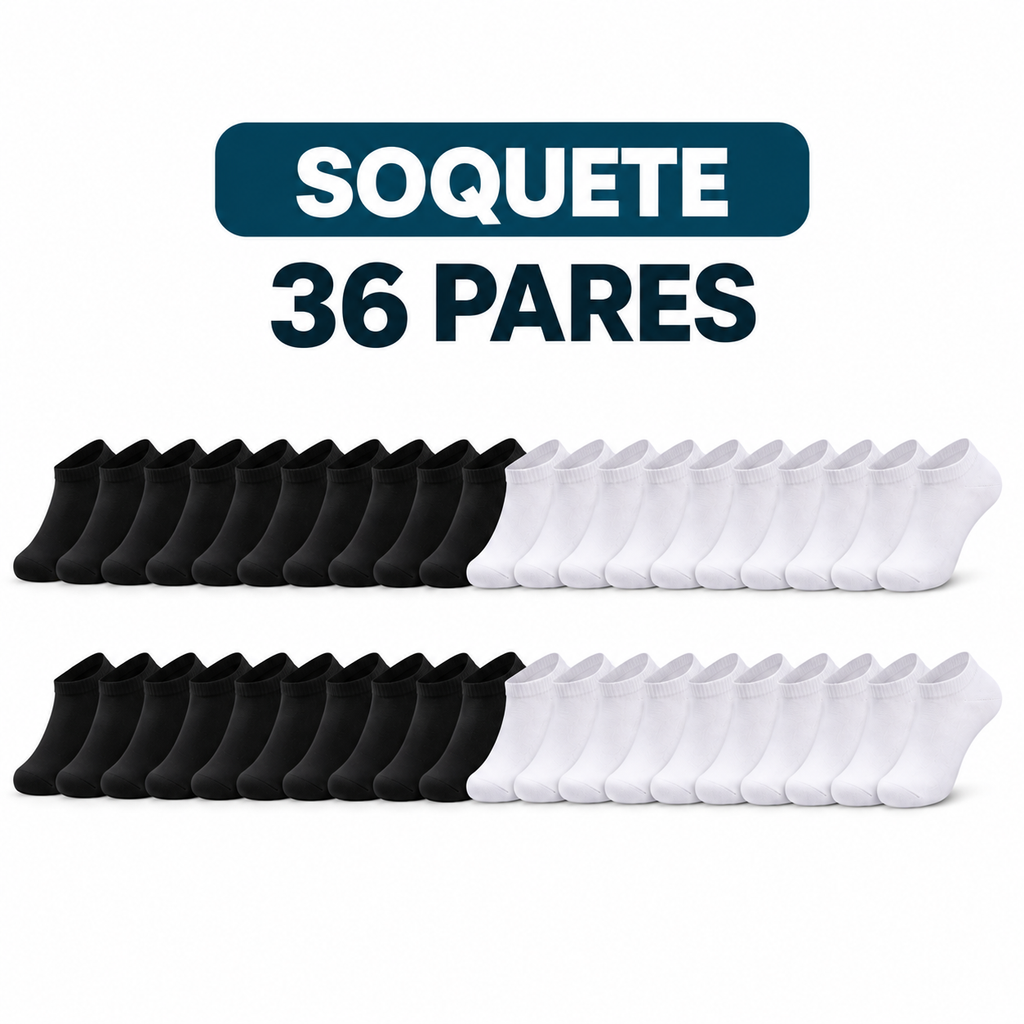 Kit 36 Pares de Meias Masculinas – Estoque para Meses com Mais Economia