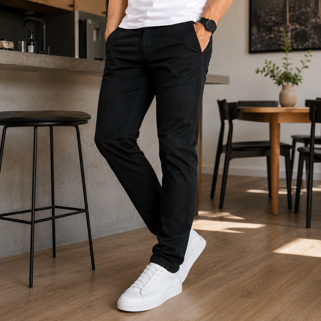 [Leve 3 e Pague 2] Calça Chino Masculina Falcon em Sarja de Algodão com Elastano | Conforto e Elegância