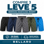 [Leve 5 e Pague 3] Bermuda Masculina IronFit Premium | Leveza, Conforto e Liberdade nos Treinos