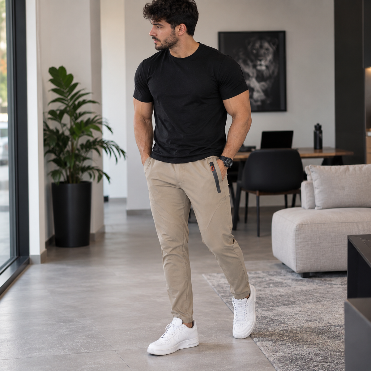 [Compre 2 Leve 3] Calça Masculina Tática Jogger | Conforto com Bolsos de Zíper e Ajuste na Cintura