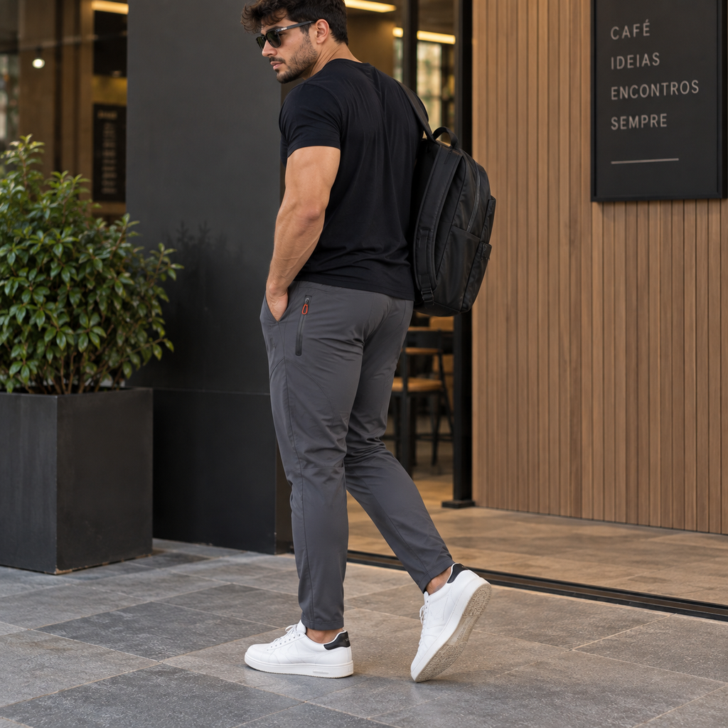 [Compre 2 Leve 3] Calça Masculina Tática Jogger | Conforto com Bolsos de Zíper e Ajuste na Cintura