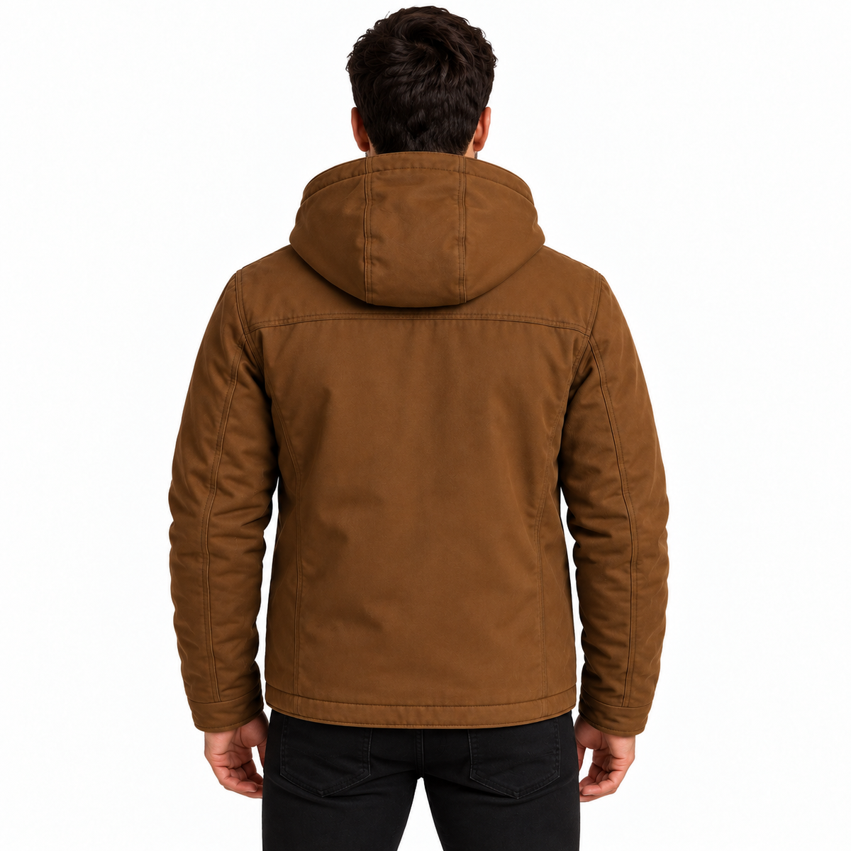[Compre 1 Leve 2] Jaqueta Masculina de Sarja Forrada com Capuz Removível – Conforto, Estilo e Proteção