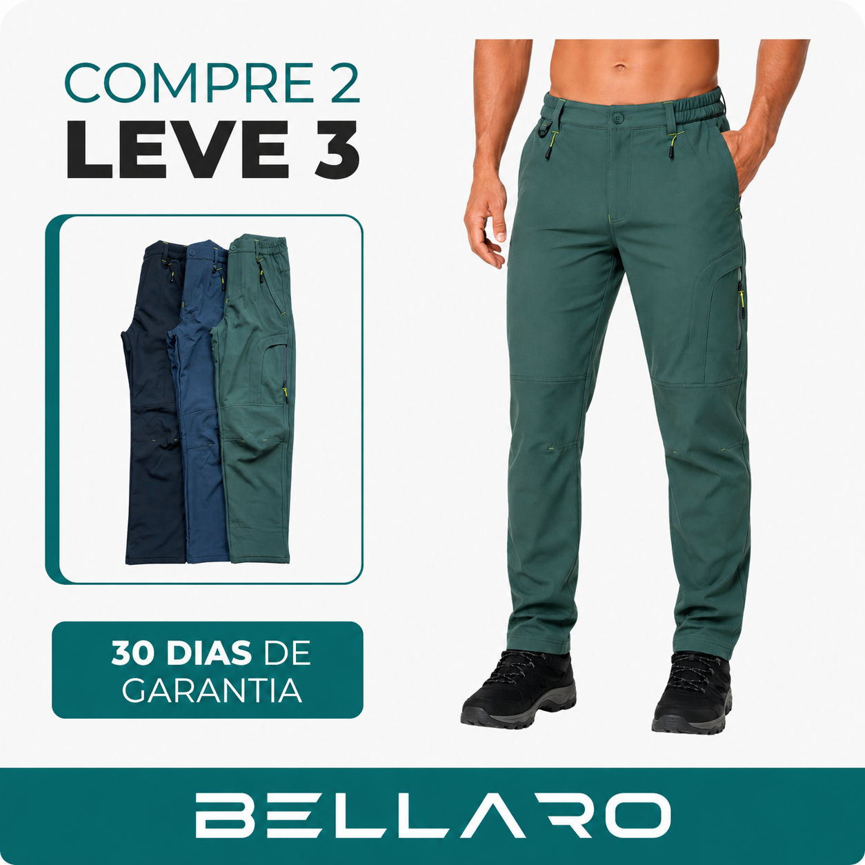 [Leve 3 e Pague 2] Calça Masculina Brutus em Tecido Tático Impermeável | Durabilidade e Estilo