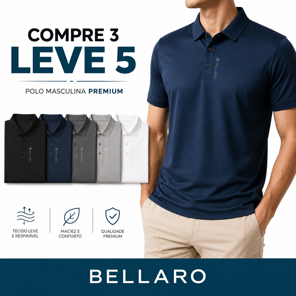 [Leve 5 e Pague 3] Camisa Masculina Nero Premium | Conforto, Estilo e Elegância