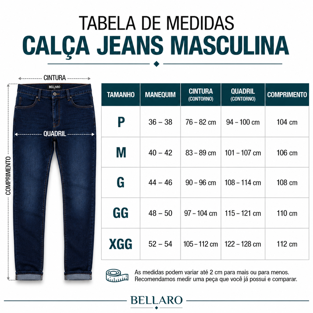 [Leve 3 e Pague 2] Calça Jeans Masculina Denver Premium | Conforto, Estilo e Caimento Perfeito