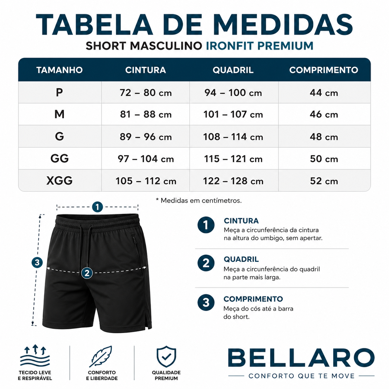 [Leve 3 e Pague 2] Short Masculino IronFit Premium | Leveza, Conforto e Liberdade nos Treinos