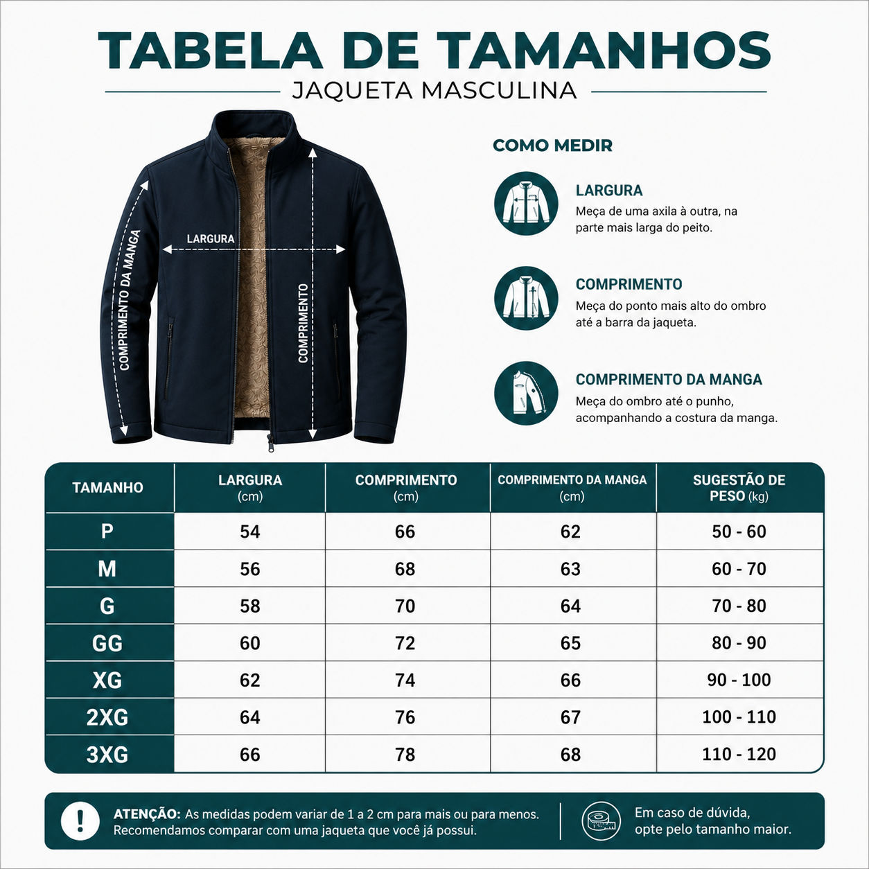 Jaqueta Masculina Nordic Impermeável com Forro em Lã | Proteção e Conforto + Brinde especial