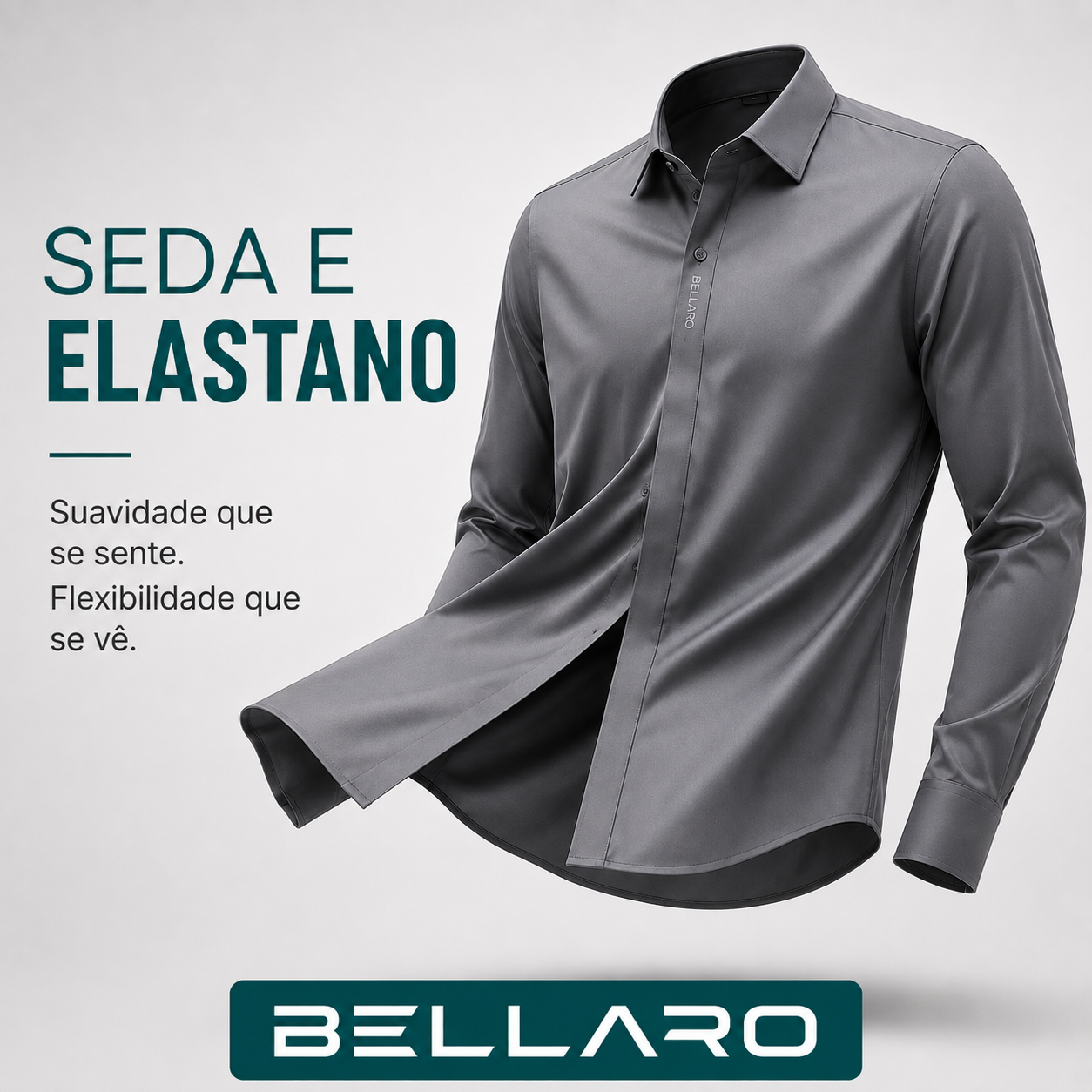 [Leve 5 e Pague 3] Camisa Masculina Elite em Seda Gelada com Elastano | Conforto e Estilo Premium