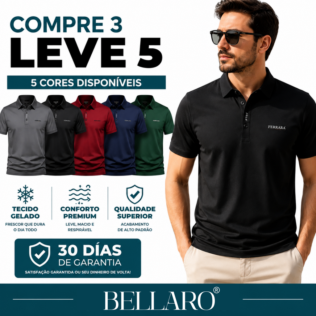 [Leve 5 e Pague 3] Camisa Masculina Luxury em Tecido Premium Gelado | Visual Moderno